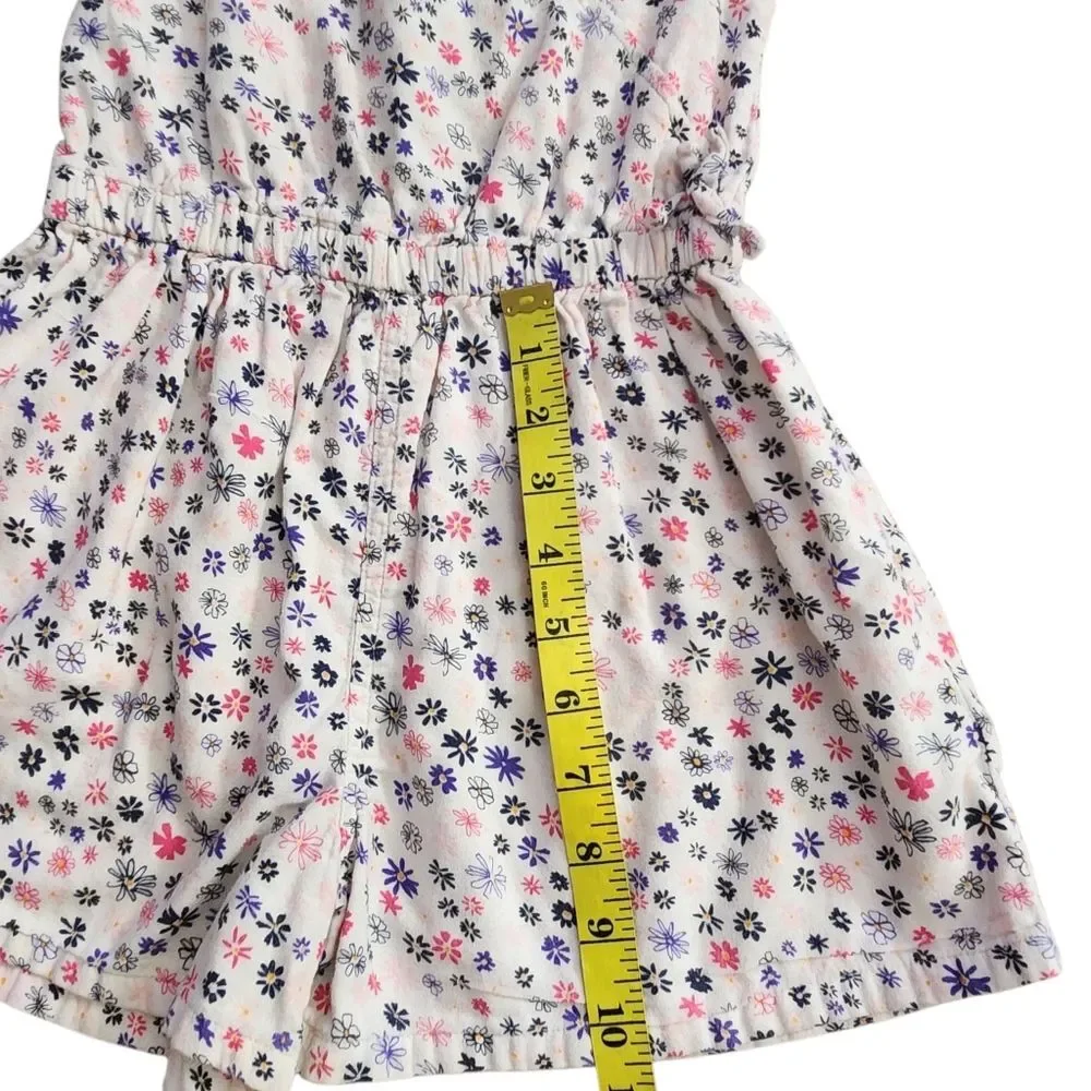 Old Navy Girls' Kids Floral White Sleeveless Lining Romper 100% Cotton Size 5T
